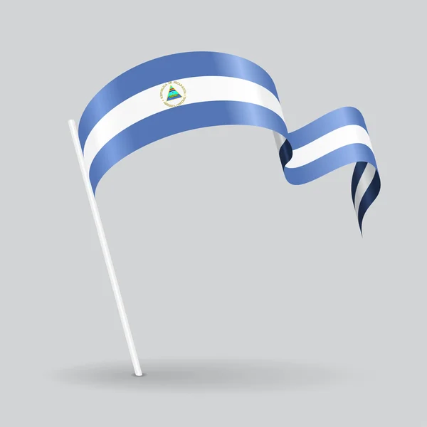 Nicaraguaanse golvende vlag. Vectorillustratie. — Stockvector