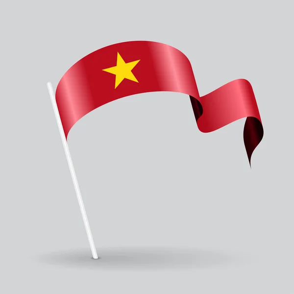 Vietnamesiska vågiga flagga. Vektor illustration. — Stock vektor