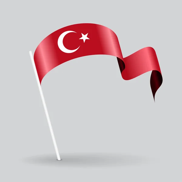 Turkse golvende vlag. Vectorillustratie. — Stockvector