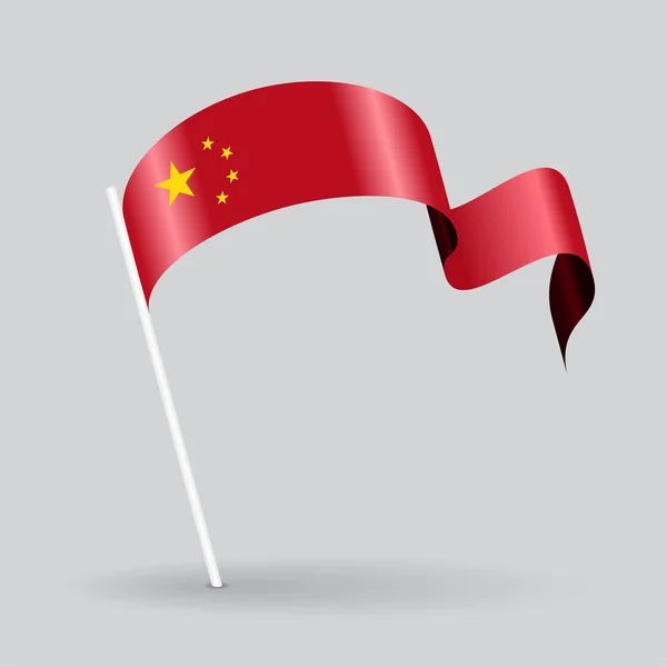 Bandera ondulada china. Ilustración vectorial . — Vector de stock