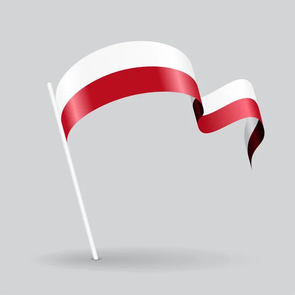 Bandiera sventolata polacca. Illustrazione vettoriale . — Vettoriale Stock