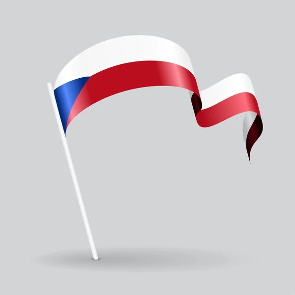 Bandeira ondulada checa. Ilustração vetorial . — Vetor de Stock