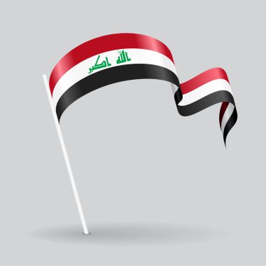 Irak dalgalı bayrak. Vektör çizim.