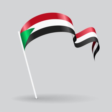 Sudan dalgalı bayrak. Vektör çizim.