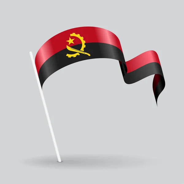 Bandeira ondulada angolana. Ilustração vetorial . — Vetor de Stock