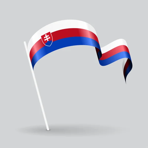 Bandiera sventolata slovacca. Illustrazione vettoriale . — Vettoriale Stock
