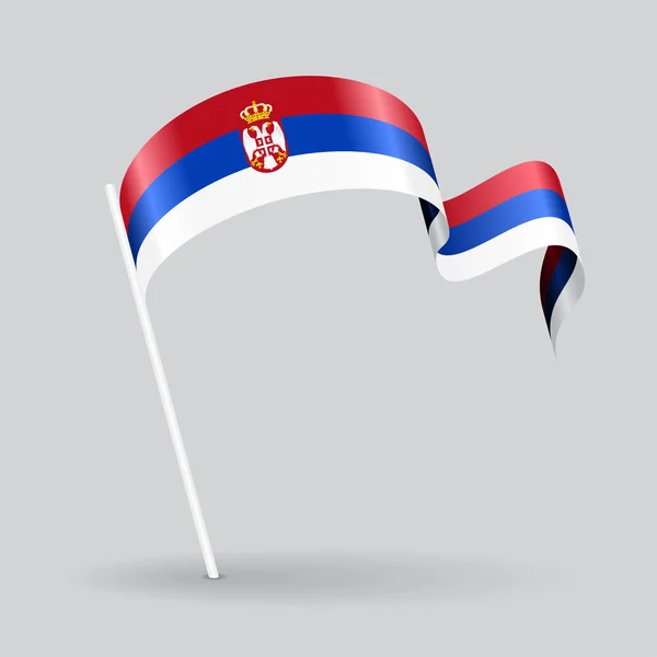 Σερβική σημαία κυματιστή. Εικονογράφηση διάνυσμα. — Διανυσματικό Αρχείο