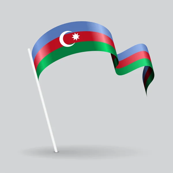 Bandera ondulada de Azerbaiyán. Ilustración vectorial . — Vector de stock