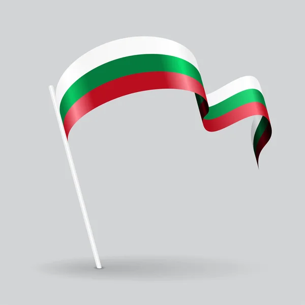 Bulgarian wavy flag. Vector illustration. — Stock Vector