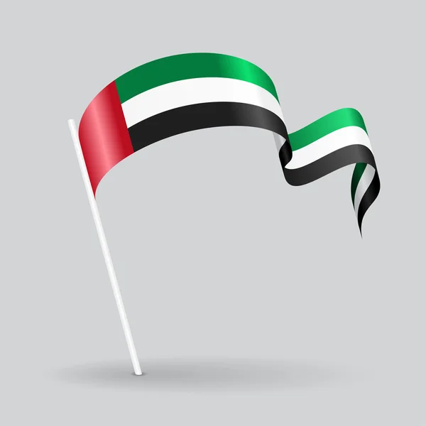 Bandera ondulada de Emiratos Árabes Unidos. Ilustración vectorial . — Archivo Imágenes Vectoriales