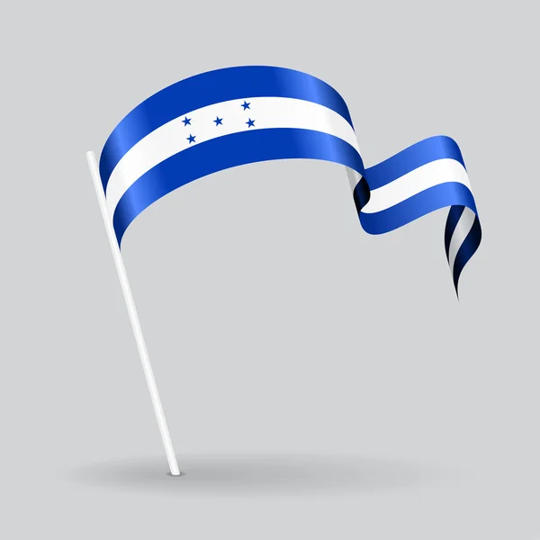 Golvende vlag van Honduras. Vectorillustratie. — Stockvector