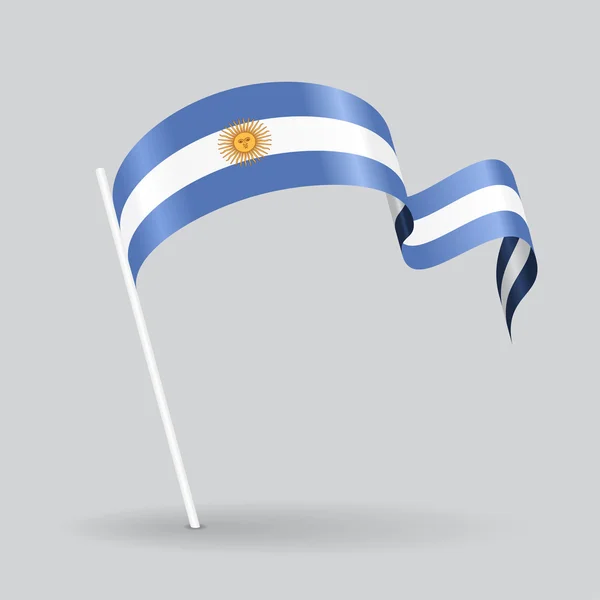 Bandera ondulada argentina. Ilustración vectorial . — Vector de stock