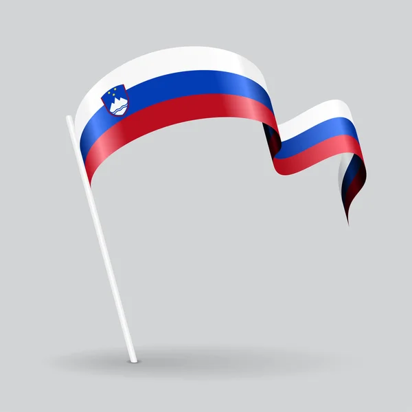 Bandeira ondulada eslovena. Ilustração vetorial . —  Vetores de Stock