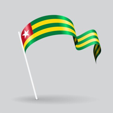 Togolu dalgalı bayrak. Vektör çizim.