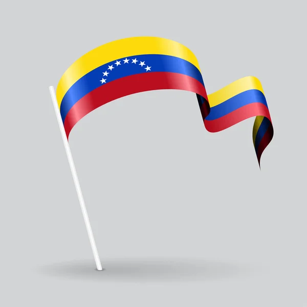 Drapeau vénézuélien ondulé. Illustration vectorielle . — Image vectorielle