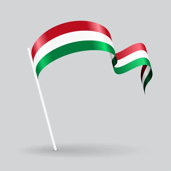 Hongaarse golvende vlag. Vectorillustratie. — Stockvector