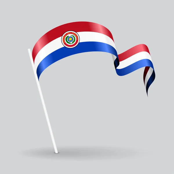 Bandera ondulada paraguaya. Ilustración vectorial . — Vector de stock