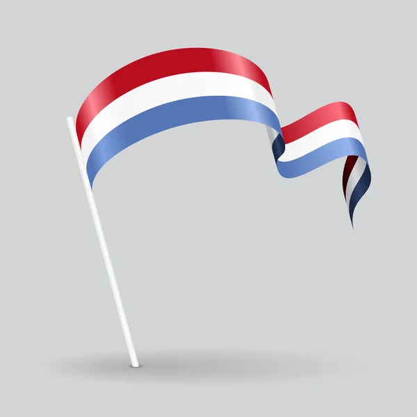 Luxembourg wavy flag. Vector illustration. — Stock Vector