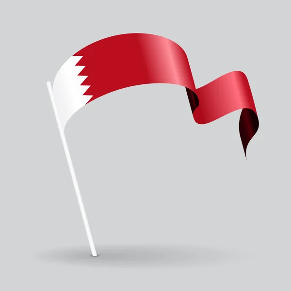 Drapeau ondulé de Bahreïn. Illustration vectorielle . — Image vectorielle