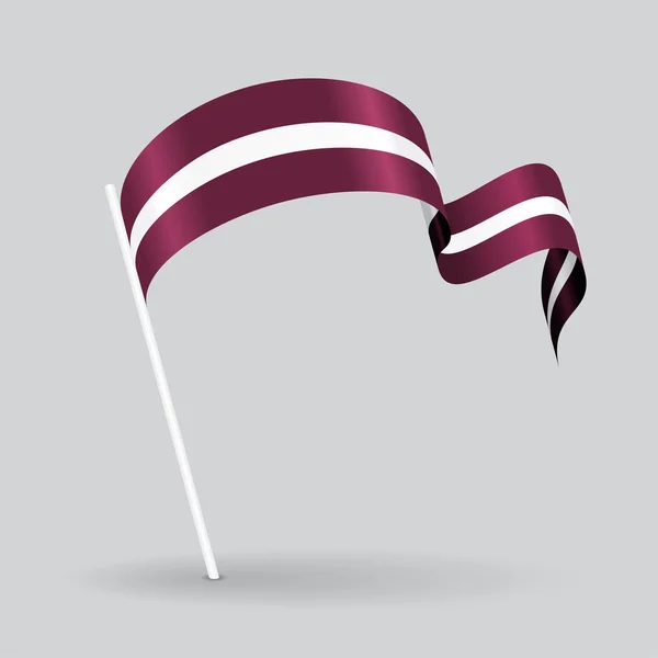 Lotyšská vlajka vlnité. Vektorové ilustrace. — Stockový vektor
