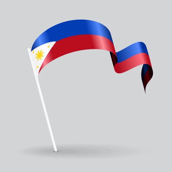 Bandera ondulada de Filipinas. Ilustración vectorial . — Vector de stock