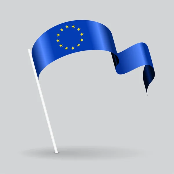 Európai Unió hullámos zászló. Vektoros illusztráció. — Stock Vector