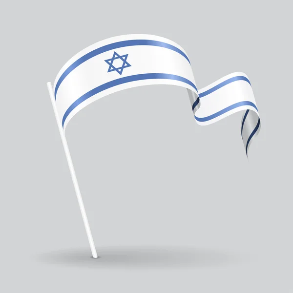 Bandera ondulada israelí. Ilustración vectorial . — Vector de stock