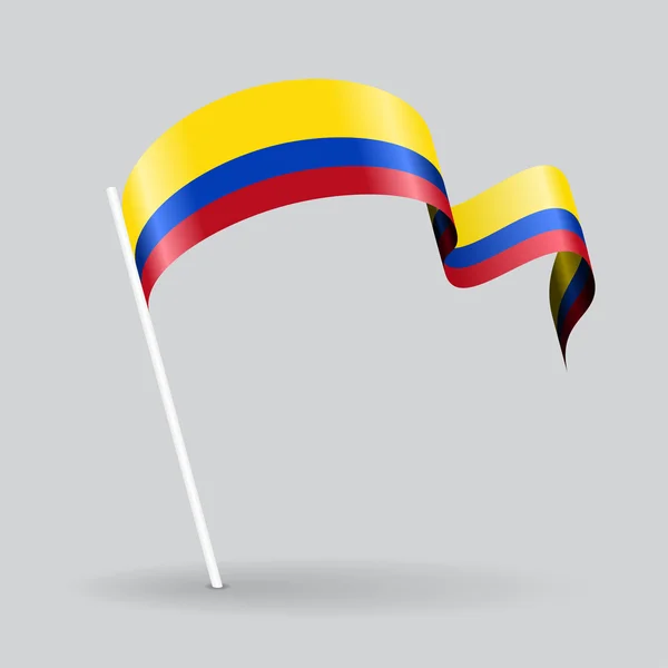 Colombian wavy flag. Vector illustration. — Stock Vector