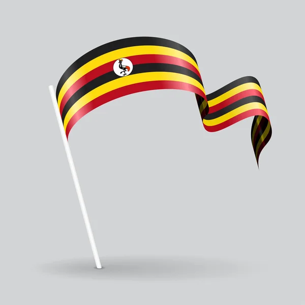 ウガンダの波状フラグ。ベクトル図. — ストックベクタ