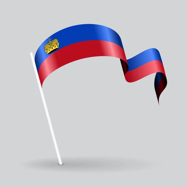 Liechtenstein golvende vlag. Vectorillustratie. — Stockvector