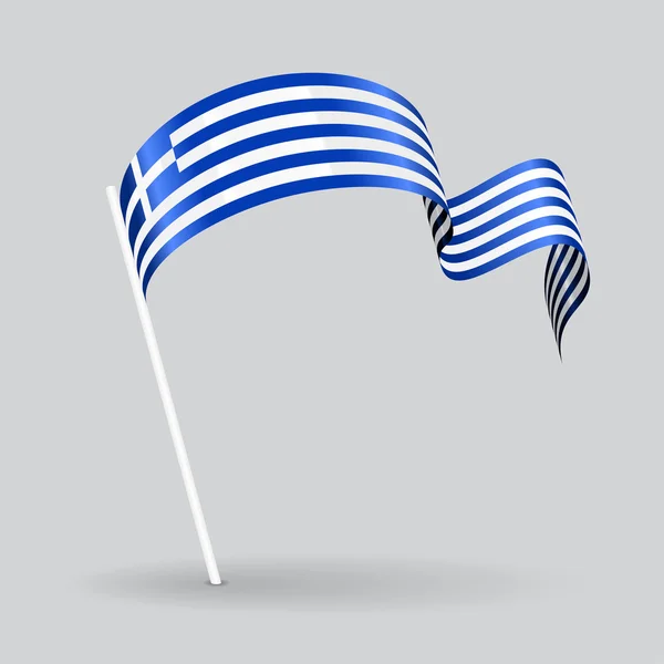 Greek wavy flag. Vector illustration. — Stock Vector