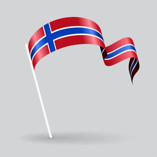 Norvég hullámos zászlót. Vektoros illusztráció. — Stock Vector