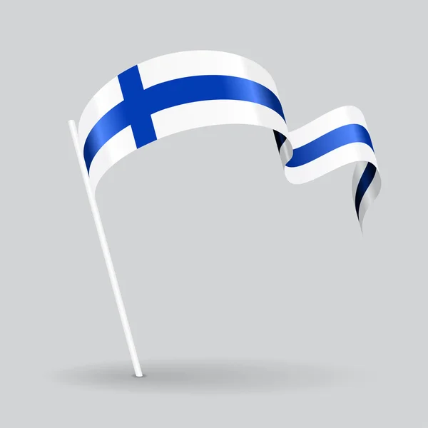 Finnish wavy flag. Vector illustration. — Stock Vector