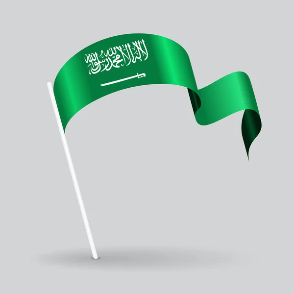 Vlajka Saúdské Arábie vlnité. Vektorové ilustrace. — Stockový vektor