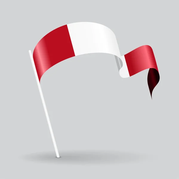 Peruvian wavy flag. Vector illustration. — Stock Vector