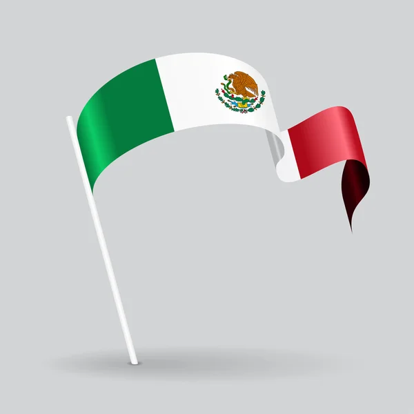 Mexicaanse golvende vlag. Vectorillustratie. — Stockvector