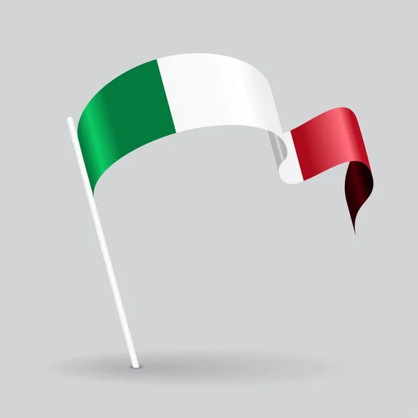 Bandeira ondulada italiana. Ilustração vetorial . — Vetor de Stock