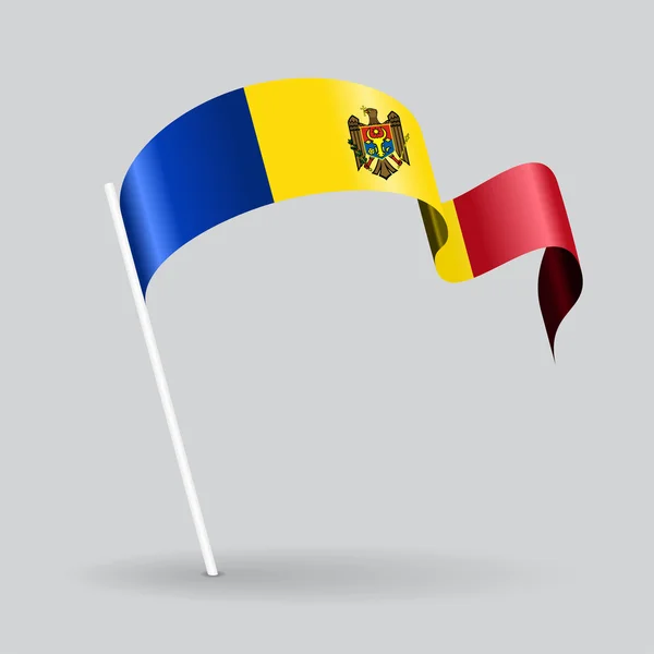 Moldova dalgalı bayrak. Vektör çizim. — Stok Vektör
