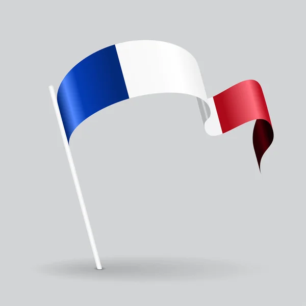 Fransız dalgalı bayrak. Vektör çizim. — Stok Vektör