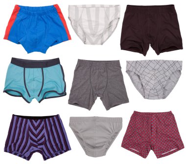 Set of male underwear. Isolated on white background. clipart
