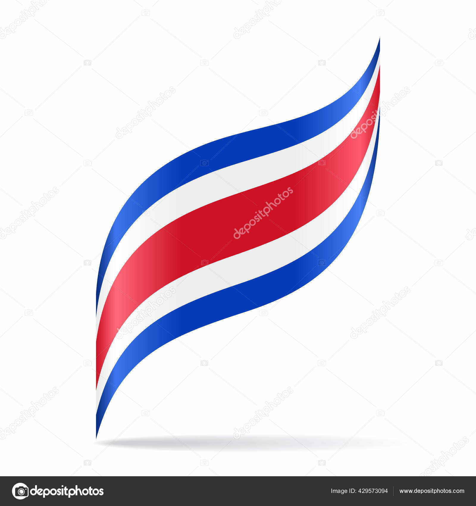 Costa Rican flag wavy abstract background. Vector illustration. Stock Vector Image by ©khvost