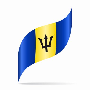 Barbados bayrak dalgalı soyut arka plan. Vektör illüstrasyonu.