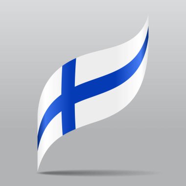 Fin bayrağı dalgalı soyut arka planı. Vektör illüstrasyonu.