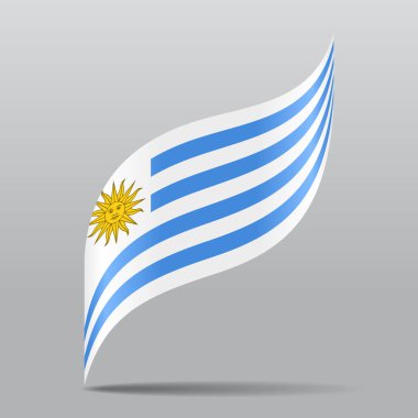 Uruguay bayrağı dalgalı soyut arka plan. Vektör illüstrasyonu.
