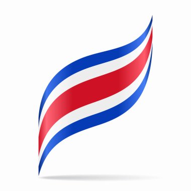 Kosta Rika bayrağı dalgalı soyut arka plan. Vektör illüstrasyonu.