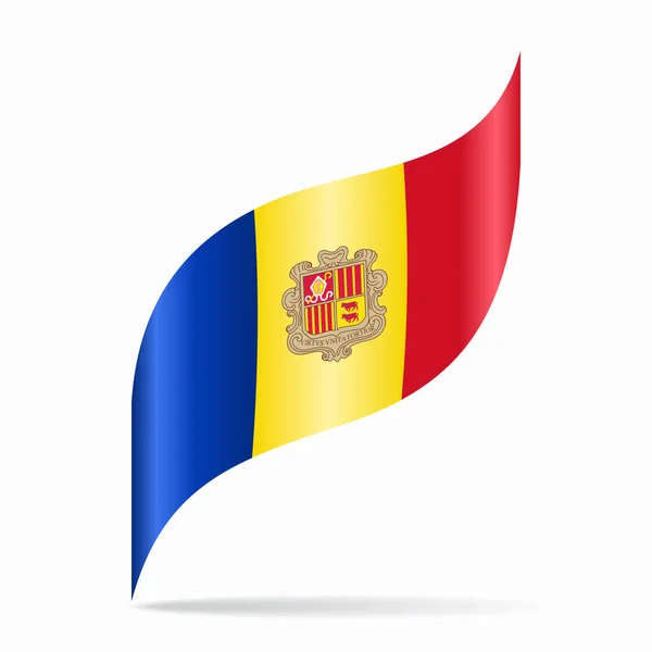 Andorrese vlag golvende abstracte achtergrond. Vectorillustratie. — Stockvector