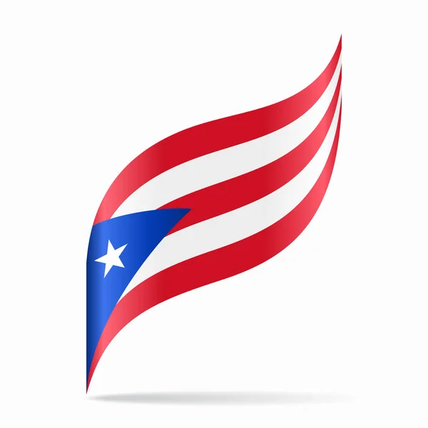 Bandiera portoricana ondulato sfondo astratto. Illustrazione vettoriale. — Vettoriale Stock