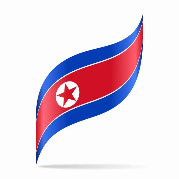 Bandiera Nordcoreana Layout Astratto Ondulato Sfondo Illustrazione Vettoriale — Vettoriale Stock