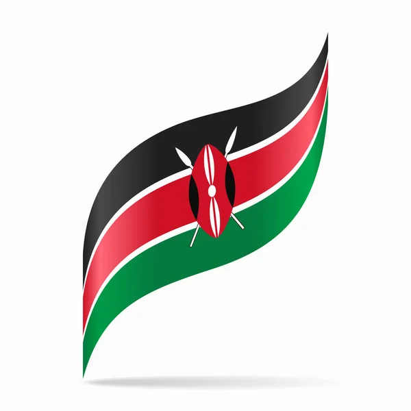 Bandiera Keniota Layout Astratto Ondulato Sfondo Illustrazione Vettoriale — Vettoriale Stock