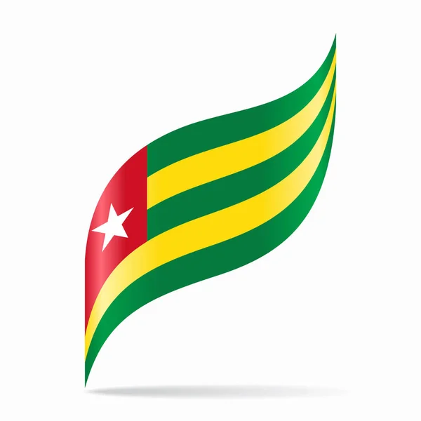 Togolese Flagga Vågigt Abstrakt Bakgrund Layout Vektorillustration — Stock vektor